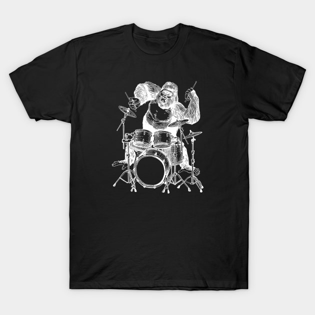 SEEMBO Gorilla Playing Drums Drummer Drumming Musician Band T-Shirt by SEEMBO